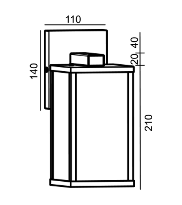 چراغ دیواری کنترل نور شیشه ای چهار طرفه HR60722 چراغ دیواری کنترل نور شیشه ای چهار طرفه HR60722