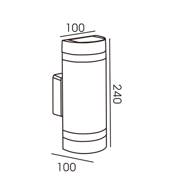 100 چراغ نیمه دایره دو سر تک دیواری HR60172 100 چراغ نیمه دایره دو سر تک دیواری HR60172