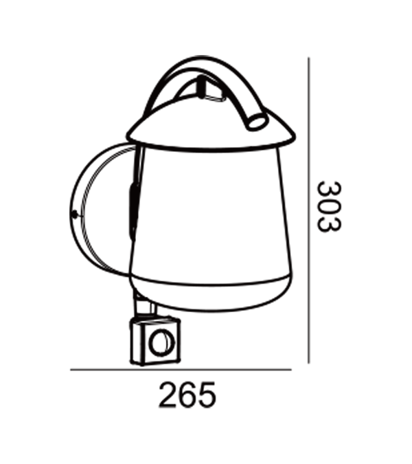 لامپ دیواری القایی شیشه ای تخت طوطی خم HR60673S لامپ دیواری القایی شیشه ای تخت طوطی خم HR60673S