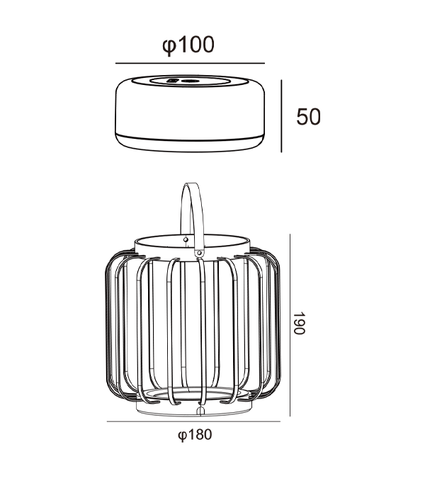 چراغ شارژ فانوس توخالی HR95016 چراغ شارژ فانوس توخالی HR95016