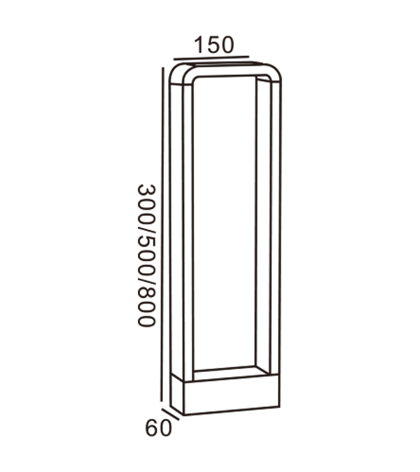 چراغ گاردن مربع HR60072-800 چراغ گاردن مربع HR60072-800