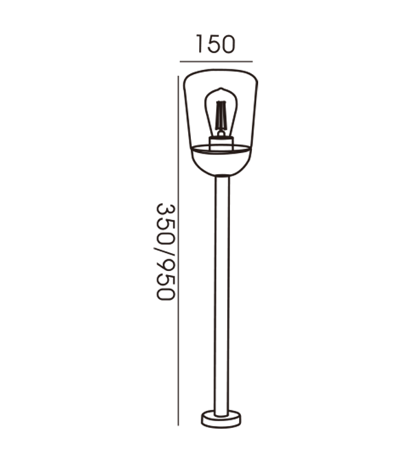 150 چراغ باغی لعاب تخت HR60112-350 150 چراغ باغی لعاب تخت HR60112-350