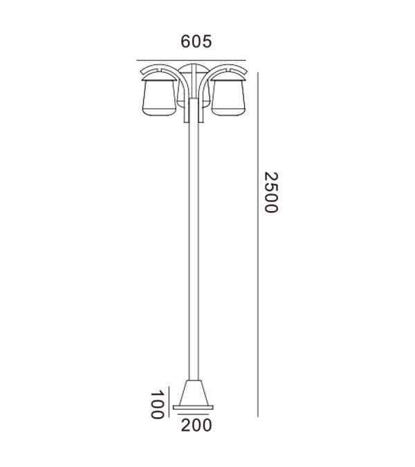 سه چراغ باغ تخت بالا HR60704 سه چراغ باغ تخت بالا HR60704